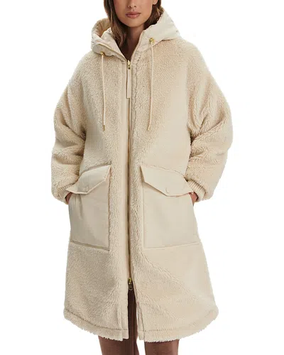 Varley Cyrus Faux Fur Reversible Coat In Sand