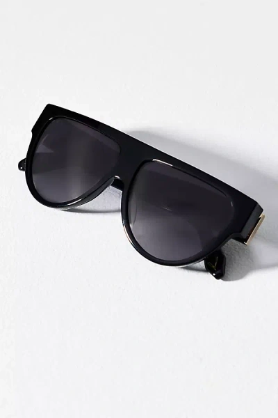 Varley Dalling Oversized Flat Top Aviator Sunglasses In Black