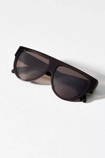 Varley Dalling Oversized Flat Top Aviator Sunglasses In Brown