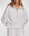 Varley Davenport Half-zip Cropped Sweatshirt In White
