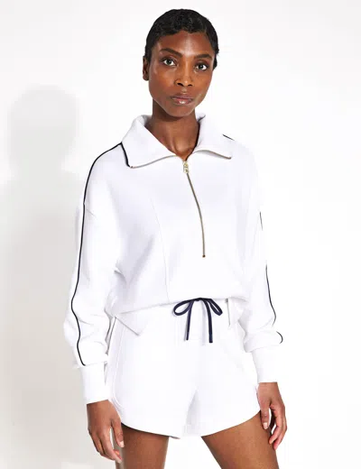 Varley Davenport Half-zip Sweat In White