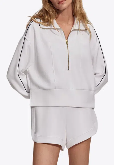 Varley Davenport Half-zip Sweatshirt In White