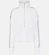 Varley Davenport Half-zip Cropped Sweatshirt In White