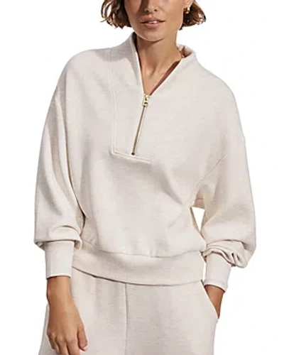 Varley Davidson Half Zip Sweatshirt In Ivory Marl