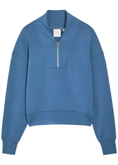 Varley Davidson Half-zip Stretch-jersey Sweatshirt In Blue