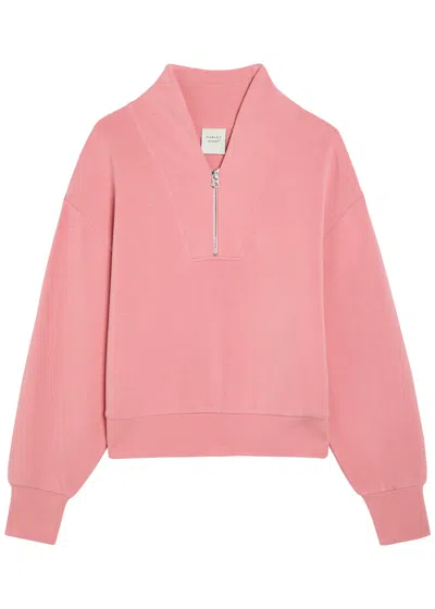 Varley Davidson Half-zip Stretch-jersey Sweatshirt In Pink
