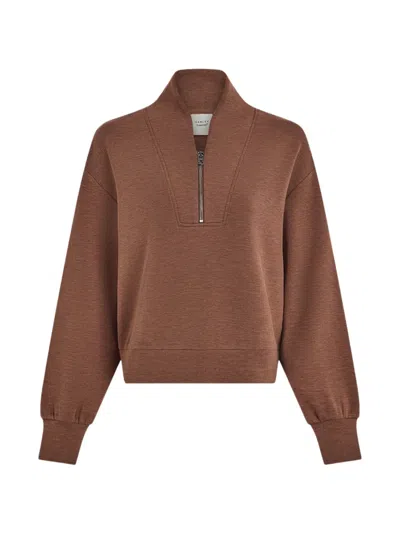 Varley Davidson Quarter-zip Sweatshirt In Brown