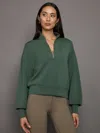 Varley Davidson Partial-zip Sweatshirt In Cilantro
