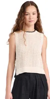 Varley Womens Birch Delaney Contrast-panel Cotton-knit Vest In Birch