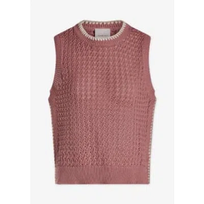 Varley Delaney Knit Vest Woodrose In Pink