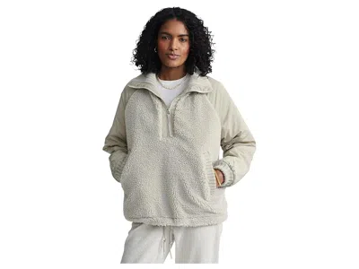 Varley Denee 1/2 Zip Sherpa Jacket In White