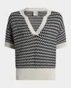 Varley Dora Striped Textured-knit Cotton Top In Multi