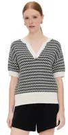 Varley Dora Striped Textured-knit Cotton Top In Multi