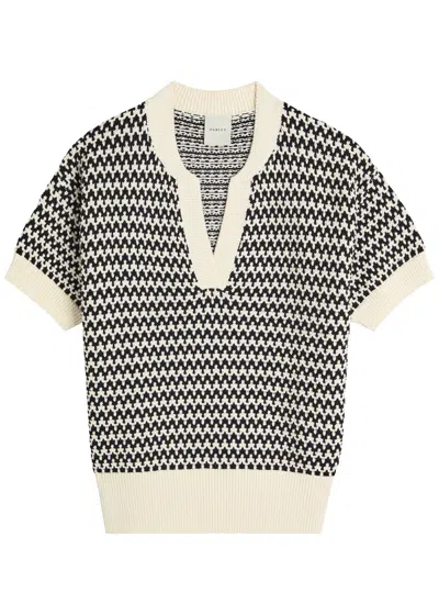 Varley Dora Patterned Knit Top In Black