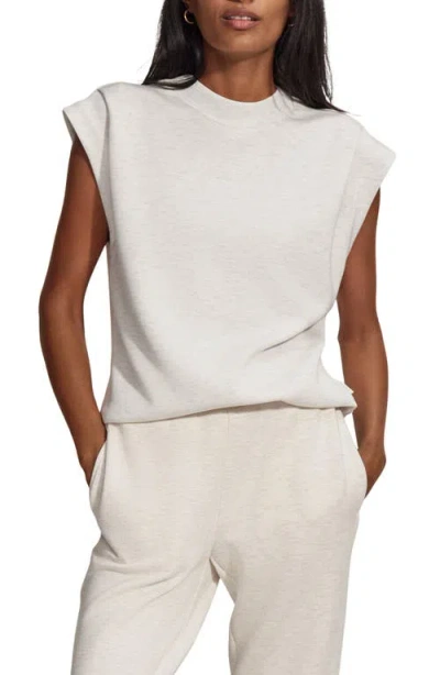 Varley Double Soft Cap Sleeve Sweatshirt In White