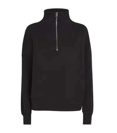 Varley Doublesoft Hawley Half-zip Sweatshirt In Black