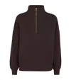 Varley Doublesoft Hawley Half-zip Sweatshirt In Brown
