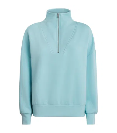 Varley Doublesoft Hawley Half-zip Sweatshirt In Blue
