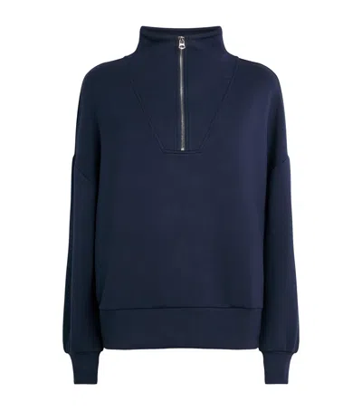 Varley Doublesoft Hawley Half-zip Sweatshirt In Blue