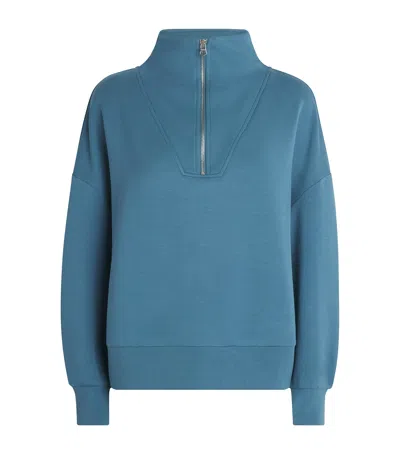 Varley Doublesoft Hawley Half-zip Sweatshirt In Blue