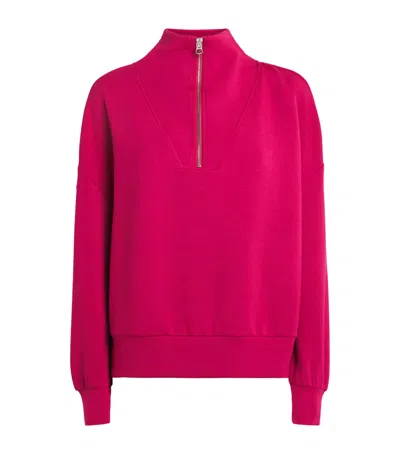 Varley Doublesoft Hawley Half-zip Sweatshirt In Red