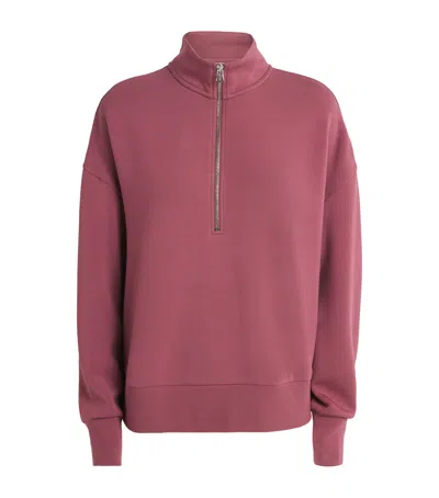 Varley Doublesoft Mavis Half-zip Sweatshirt In Pink