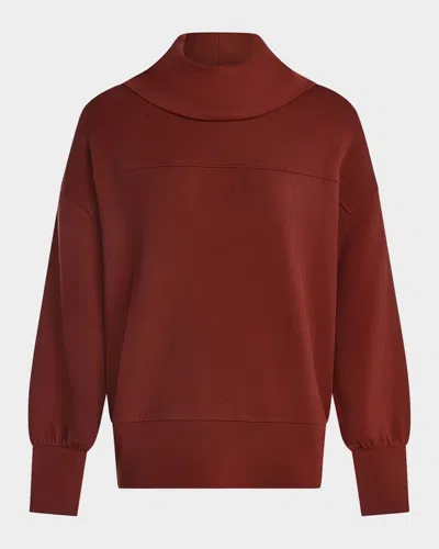 Varley Doublesoft Priya Longline Sweatshirt In Brown