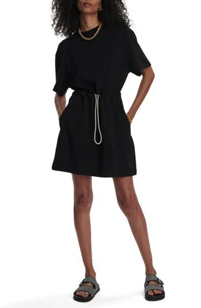 Varley Doublesoft Short Sleeve Dress In Black