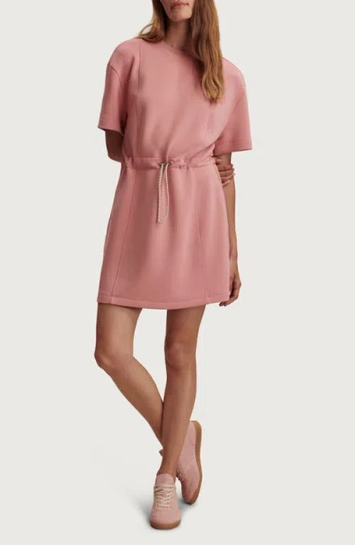 Varley Doublesoft Short Sleeve Dress In Pink
