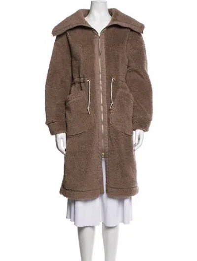 Pre-owned Varley Down Coat In Brown