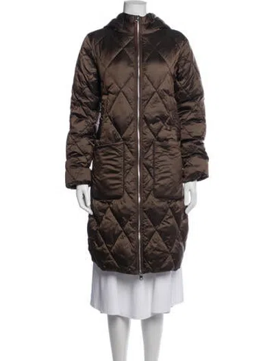 Pre-owned Varley Down Coat In Brown