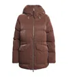 Varley Womens Fullerton Hooded Down-fill Ripstop Jacket French Roast In Brown