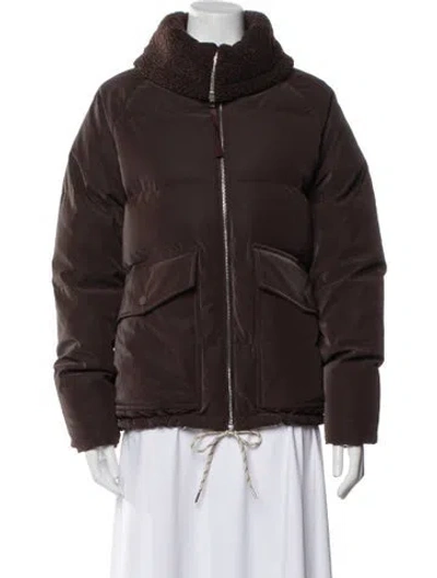 Pre-owned Varley Down Jacket In Brown