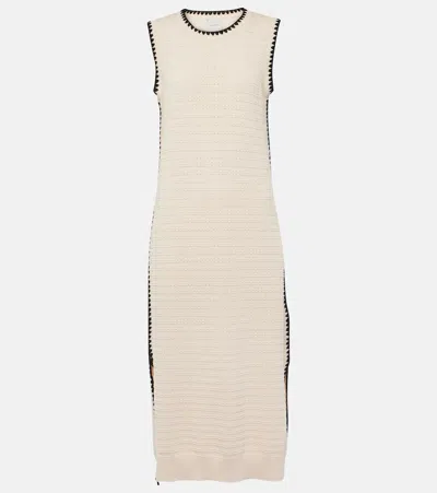 VARLEY DWIGHT KNITTED COTTON MIDI DRESS