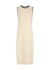 Varley Dwight Pointelle-knit Cotton Midi Dress In Beige