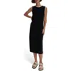 Varley Dwight Knit Tank Midi Dress In Black/white