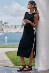 Varley Dwight Tank Open-knit Midi Dress In Black