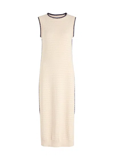 VARLEY VARLEY DWIGHT TANK OPEN-KNIT MIDI DRESS