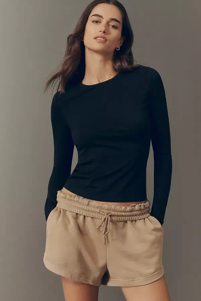 Varley Edna Fitted Long-sleeve T-shirt Top In Blue