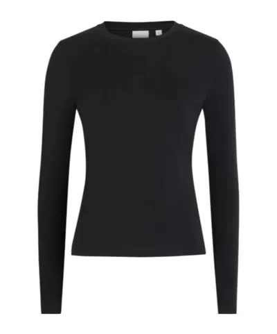 Varley Edna Long-sleeve Fitted T-shirt In Black