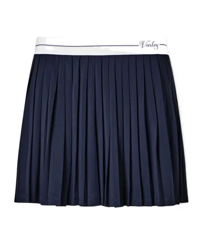 Varley Elastic Waist Pleated Sports Skort In Blue