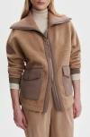 Varley Eleanor Patch Pocket Fleece Jacket In Orange