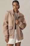 Varley Eleanor Patch Pocket Fleece Jacket In Brown