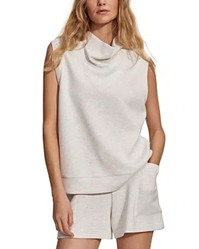 Varley Ellen Cowl Neck Tank Top In Ivory Marl