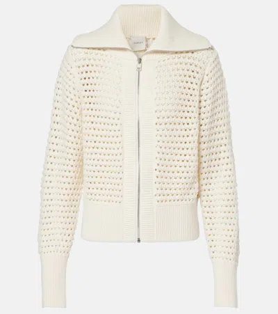 Varley Fairfield Waffle-knit Cotton Sweater In White