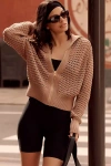 Varley Eloise Zip Through Knit Jacket In Brown