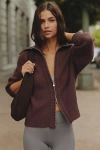 Varley Enrico Ribbed Knit Jacket In Brown