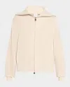 Varley Enrico Zip Knit Jacket In Neutral