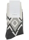 Varley Erica Patterned Stretch-knit Socks In Charcoal