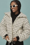 Varley Eugene Check Short Puffer Coat Jacket In Black